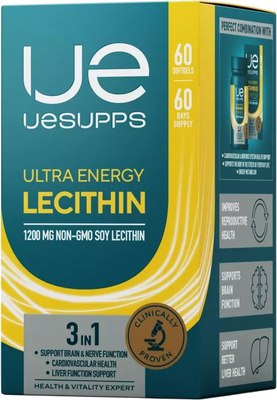 Пищевая добавка UESUPPS Ультра Энерджи Лецитин (60 капсул) - 