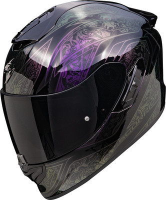 Мотошлем Scorpion Exo Exo-1400 Evo II Fantasy (р. S, черный/хамелеон) - 