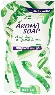Мыло жидкое Aroma soap Алоэ Вера и Зеленый чай (1л, дойпак) - 