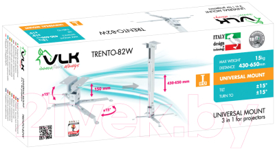 Кронштейн для проектора VLK Trento-82w (белый)