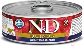 Влажный корм для кошек Farmina N&D Quinoa Weight Management (80г)