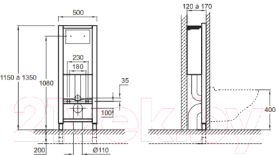 Унитаз подвесной с инсталляцией Jacob Delafon Set Patio EDV102 + E70021 + E5504 + E4326-CP