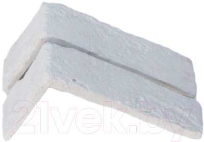 Декоративный камень гипсовый Stone Mill Кирпич Шамотный угловой элемент ПГД-1-Л У300 (белый)