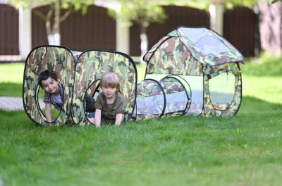 Детская игровая палатка Sundays Камуфляж с тоннелем / 223429
