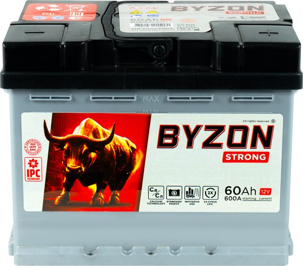 Автомобильный аккумулятор BYZON R+ (60 А/ч)