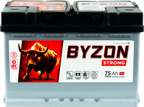 Автомобильный аккумулятор BYZON R+ (75 А/ч)