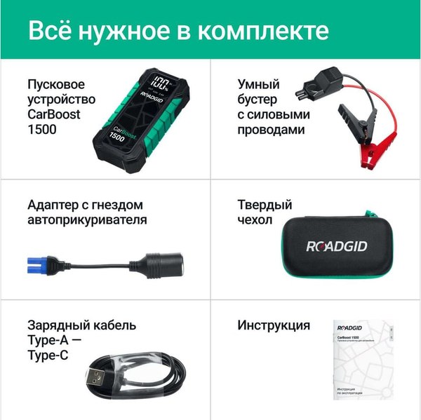 Пуско-зарядное устройство Roadgid CarBoost 1500