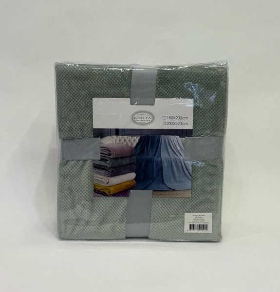 Плед Karven Фланель Евро /  PL 010 PRINT JACQAURD v2/Green