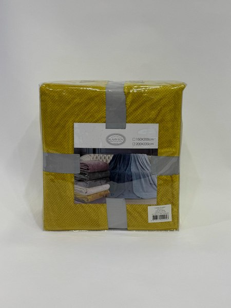 Плед Karven Фланель Евро / PL 010 PRINT JACQAURD v5/Yellow