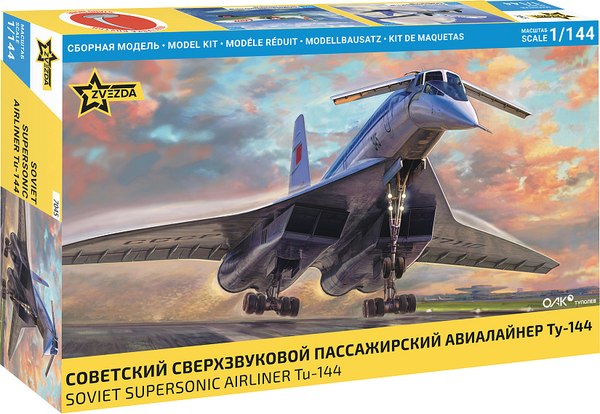 Сборная модель Звезда Советский сверхзвуковой пассажирский авиалайнер Ту-144 / 7045