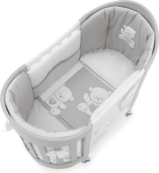 Детская кроватка Italbaby Jolie Oval / 070.1407-0530 (белый/серый)
