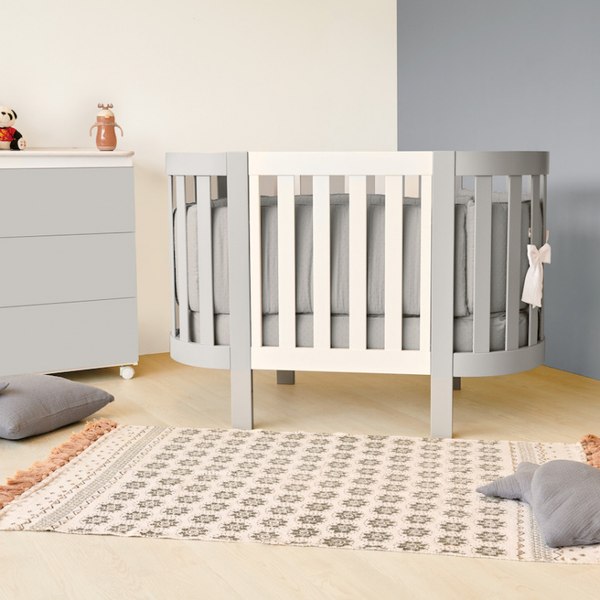 Детская кроватка Italbaby Lunetta Ovale / 070.1520-0013 (белый/серый)