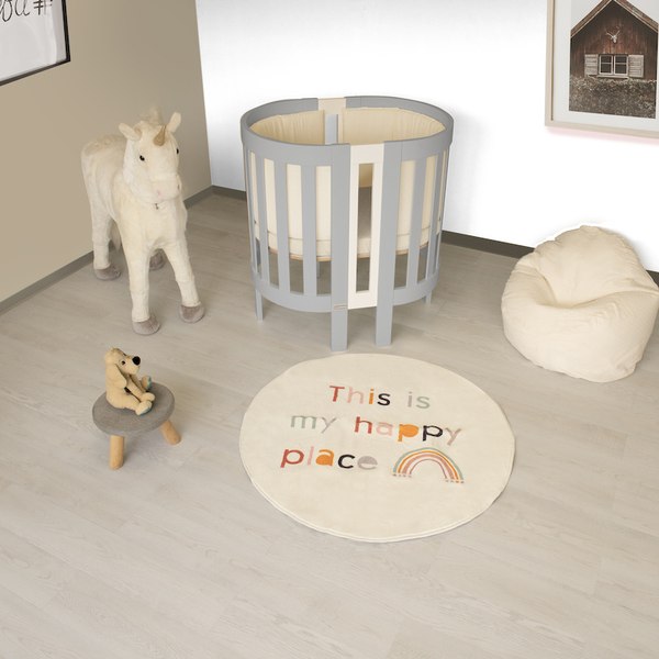 Детская кроватка Italbaby Lunetta Ovale / 070.1520-0013 (белый/серый)