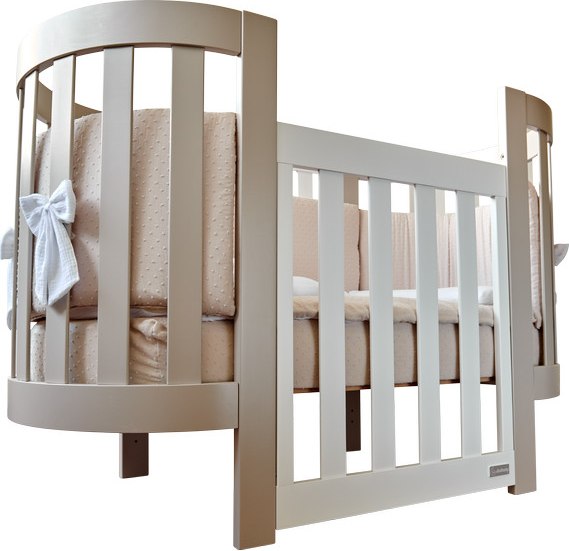 Детская кроватка Italbaby Lunetta Ovale / 070.1510-0014 (белый/шоколад)