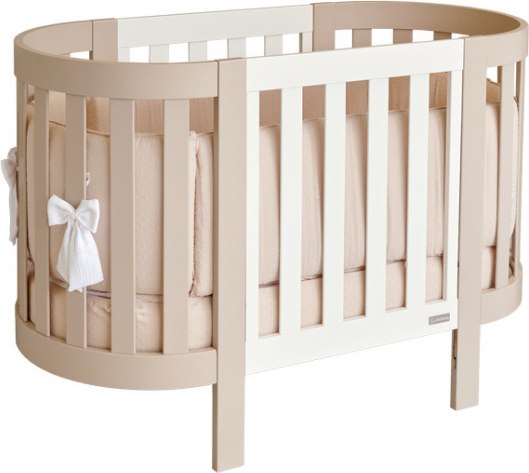 Детская кроватка Italbaby Lunetta Ovale / 070.1510-0014 (белый/шоколад)