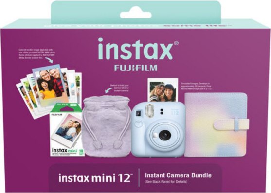 Фотоаппарат с мгновенной печатью Fujifilm Instax Mini 12 Instant Camera Holiday Bundle (синий)