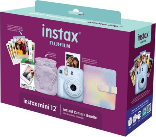 Фотоаппарат с мгновенной печатью Fujifilm Instax Mini 12 Instant Camera Holiday Bundle (синий)