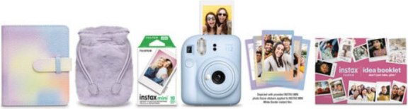 Фотоаппарат с мгновенной печатью Fujifilm Instax Mini 12 Instant Camera Holiday Bundle (синий)