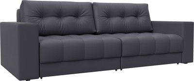 Диван Лига Диванов Лига-049 НПБ с декором (экокожа Grifon 15 серый) -