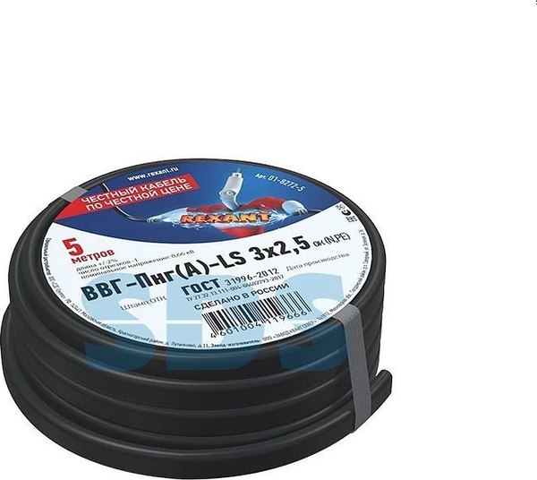 Кабель силовой Rexant ВВГ-Пнг(А) / 01-8202-10 (10м)