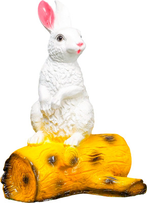 Фигурка для сада Хорошие сувениры Зайка на бревне / 4977817 (белый) -