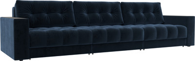 Диван Лига Диванов Лига-049 НПБ Лонг с декором (велюр Tower 13 синий) - 