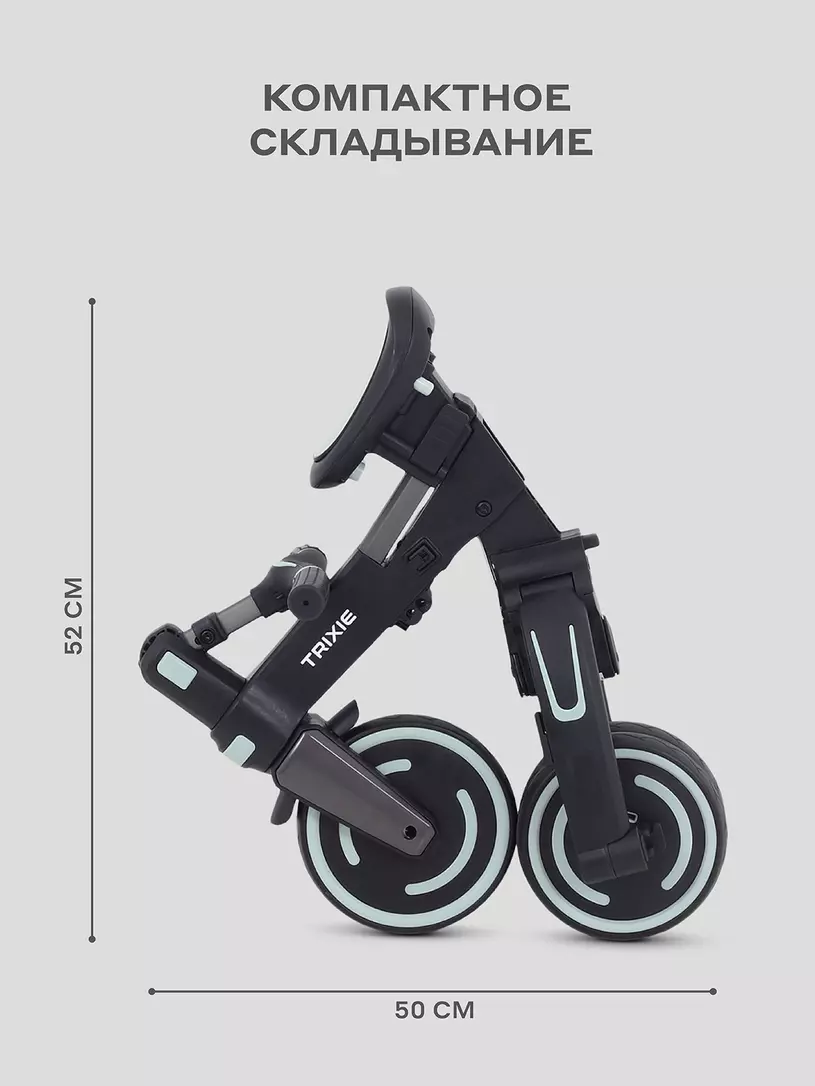 Трехколесный велосипед с ручкой MOWbaby Trixie MC055 (черный/зеленый) — фото 4