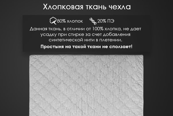 Купить Наматрасник защитный Реноме Струтопласт 5см 80/20 хлопковая 42/129 90x200 в Гродно