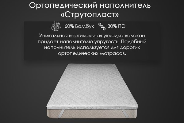 Купить Наматрасник защитный Реноме Струтопласт 5см 80/20 хлопковая 42/129 90x200 в Гродно