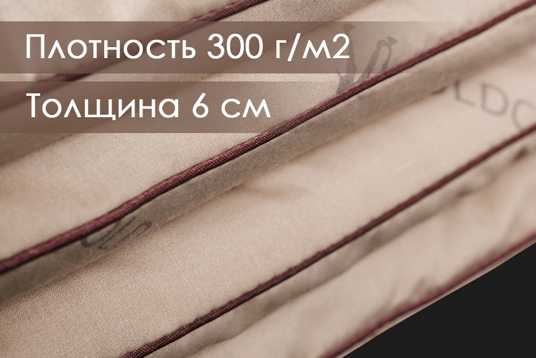 Одеяло Реноме 1.5сп Тик 80/20 14/051н 140x205 (верблюжья шерсть, 300) — фото 3