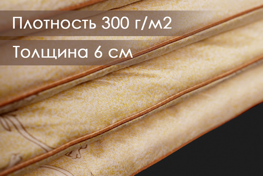 Одеяло Реноме 2сп Тик п/э 14/062н 172x205 (верблюжья шерсть, 300) — фото 3