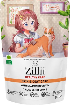 

Влажный корм для кошек, Skin&Coat Care с лососем в соусе