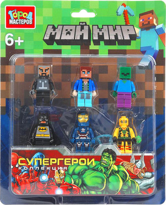 Элемент конструктора Город мастеров Фигурки мой мир+супергерои / 18138-ZH (6эл) -