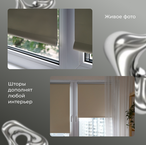 Рулонная штора Franc Gardiner Blackout Silver 75x160 / 9403219735 (светло-бежевый)