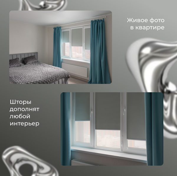 Рулонная штора Franc Gardiner Blackout Silver 55x160 / 7792072 (серый)