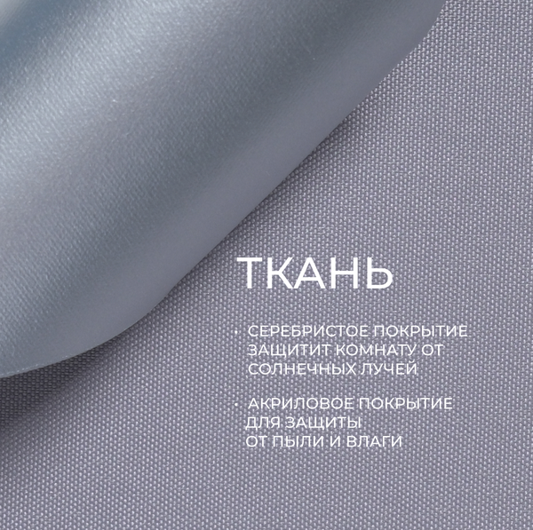 Рулонная штора Franc Gardiner Blackout Silver 100x160 / 7792126 (серый)