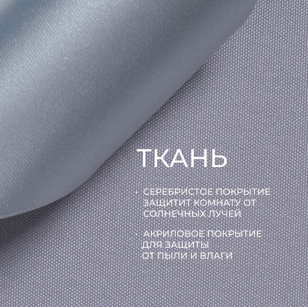 Рулонная штора Franc Gardiner Blackout Silver 110x250 / 7202718 (серый)