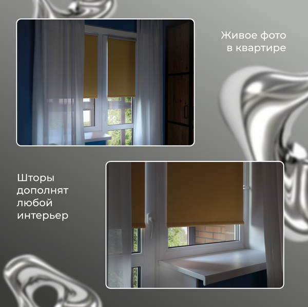 Рулонная штора Franc Gardiner Blackout Silver 100x160 / 7794984 (медовый)
