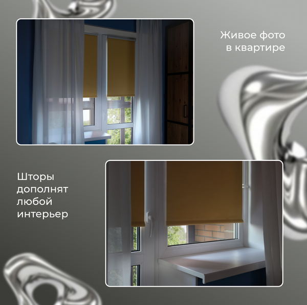 Рулонная штора Franc Gardiner Blackout Silver 110x160 / 7794991 (медовый)