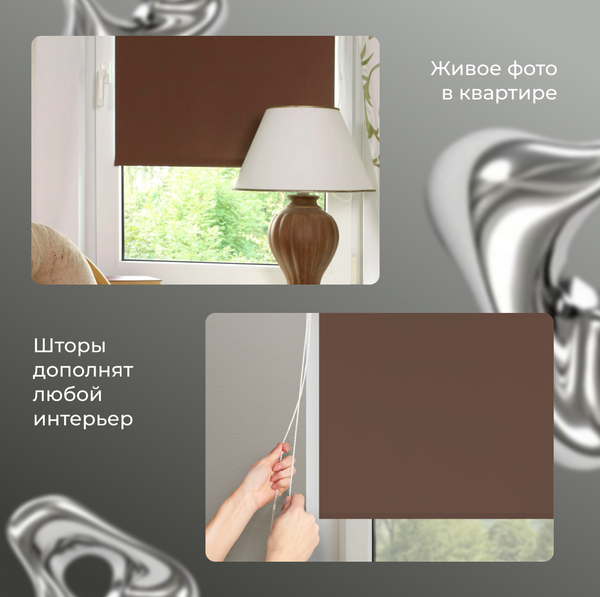 Рулонная штора Franc Gardiner Blackout Silver 110x160 / 7794731 (шоколад)