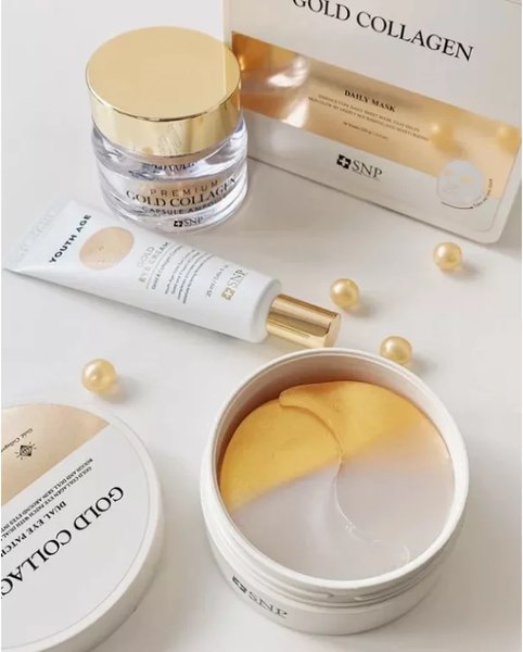 Патчи под глаза SNP Gold Collagen Dual Подтягивающие (60шт)