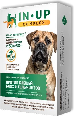 Капли от паразитов IN-UP для собак и щенков от 30 до 50 кг (5мл) - 
