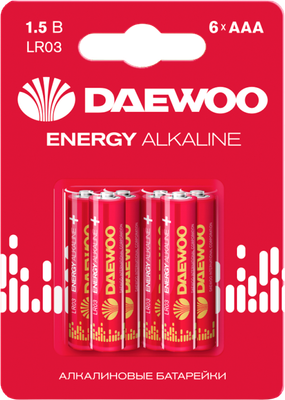 Комплект батареек Daewoo Energy Alkaline LR03 BL-6 / 5057081 - 