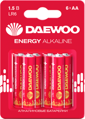 Комплект батареек Daewoo Energy Alkaline LR6 BL-6 / 5057067 - 