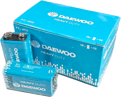 Комплект батареек Daewoo Heavy Duty 6F22 SP1 / 5029217 (10шт) - 