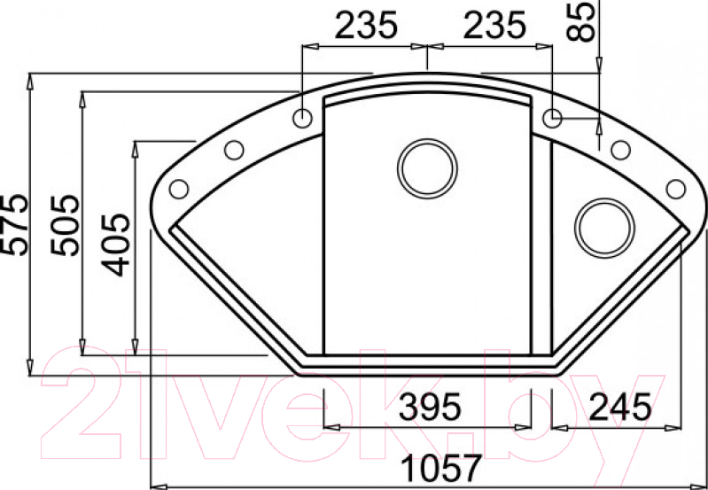 Мойка кухонная Elleci Easy Corner Ghisa M70 / LMYCOR70