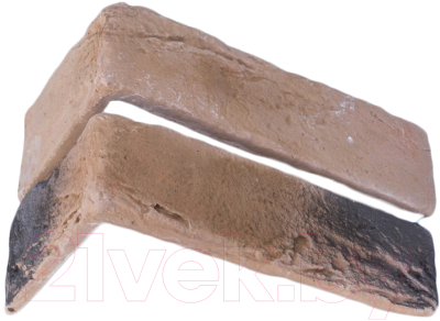 Декоративный камень гипсовый Stone Mill Кирпич Шамотный угловой элемент ПГД-1-Л У304 (коричневый)