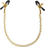 Тиски для сосков Pipedream Gold Chain Nipple Clamps 18202 / PD3977-27 (черный/золото) - 