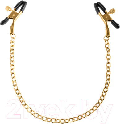 Тиски для сосков Pipedream Gold Chain Nipple Clamps 18202 / PD3977-27 (черный/золото)