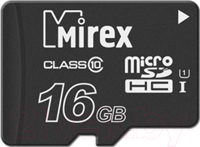 Карта памяти Mirex microSDHC (Class 10) 16GB (13612-MCSUHS16)